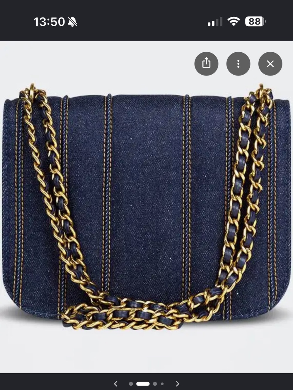 Tory Burch Dark Denim Shoulder Bag with Gold Hardware - Picture 5 of 7